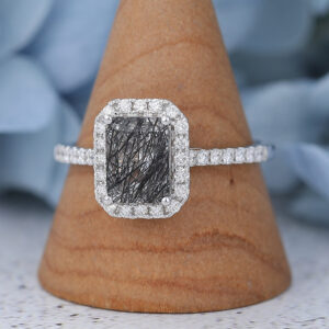 AMANDAFINEJEWELRY Black Quartz Rutilated White Gold Engagement Ring (2)