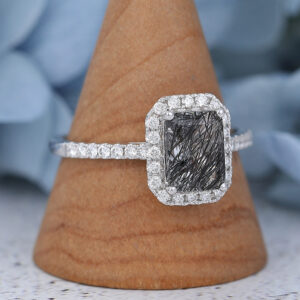 AMANDAFINEJEWELRY Black Quartz Rutilated White Gold Engagement Ring (3)