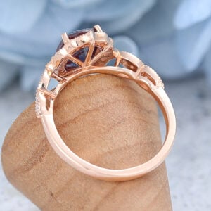 AMANDAFINEJEWELRY Cushion Cut Alexandrite Rose Gold Engagement Ring (5)