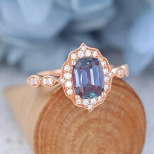 AMANDAFINEJEWELRY Cushion Cut Alexandrite Rose Gold Engagement Ring (6)