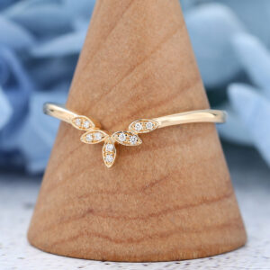 AMANDAFINEJEWELRY Diamond Yellow Gold Wedding Band (2)