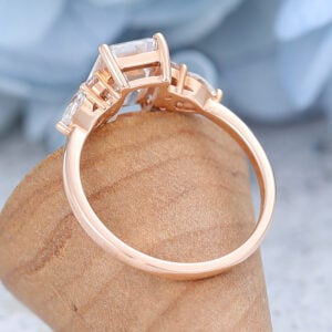 AMANDAFINEJEWELRY Emerald Cut Moissanite Rose Gold Engagement Ring (4)