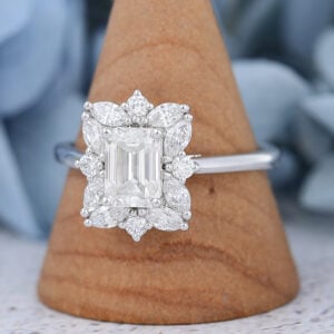 AMANDAFINEJEWELRY Emerald Cut Moissanite White Gold Engagement Ring (2)