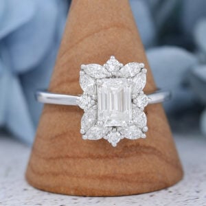 AMANDAFINEJEWELRY Emerald Cut Moissanite White Gold Engagement Ring (4)