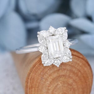 AMANDAFINEJEWELRY Emerald Cut Moissanite White Gold Engagement Ring (6)