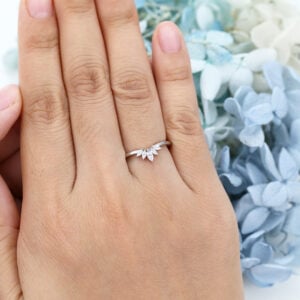 AMANDAFINEJEWELRY Marquise Cut Moissanite White Gold Wedding Band (5)