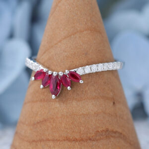 AMANDAFINEJEWELRY Marquise Cut Ruby White Gold Wedding Band (7)