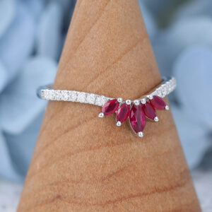 AMANDAFINEJEWELRY Marquise Cut Ruby White Gold Wedding Band (8)