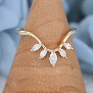 AMANDAFINEJEWELRY Moissanite Gold Curved Wedding Band (3)