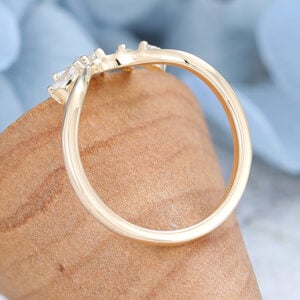 AMANDAFINEJEWELRY Moissanite Gold Curved Wedding Band (6)