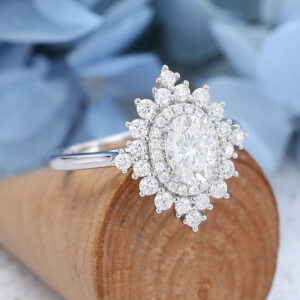 AMANDAFINEJEWELRY Moissanite Oval Cut White Gold Engagement Ring (2)