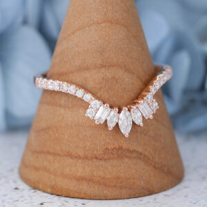 AMANDAFINEJEWELRY Moissanite Rose Gold Curved Wedding Band (3)