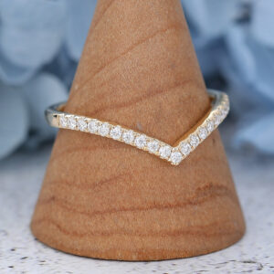 AMANDAFINEJEWELRY Moissanite Rose Gold Curved Wedding Band (3)