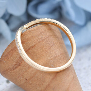 AMANDAFINEJEWELRY Moissanite Rose Gold Curved Wedding Band (4)