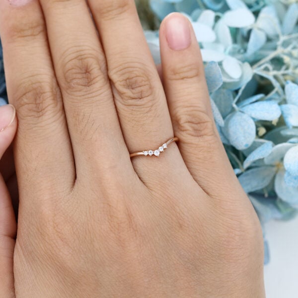 AMANDAFINEJEWELRY Moissanite Rose Gold Curved Wedding Band (5)