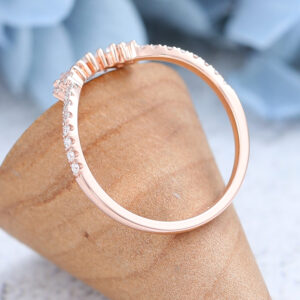 AMANDAFINEJEWELRY Moissanite Rose Gold Curved Wedding Band (6)