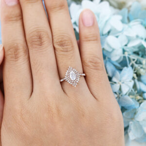 AMANDAFINEJEWELRY Moissanite Rose Gold Halo Engagement Ring (3)