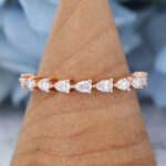 AMANDAFINEJEWELRY Moissanite Rose Gold Wedding Band