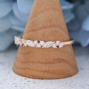 AMANDAFINEJEWELRY Moissanite Rose Gold Wedding Band (2)