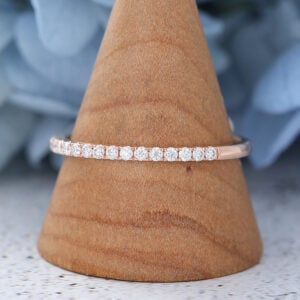 AMANDAFINEJEWELRY Moissanite Rose Gold Wedding Band