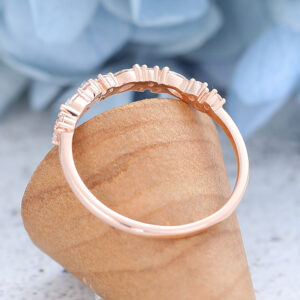 AMANDAFINEJEWELRY Moissanite Rose Gold Wedding Band (5)