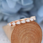 AMANDAFINEJEWELRY Moissanite Rose Gold Wedding Band