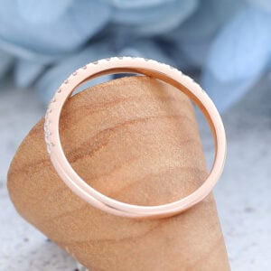 AMANDAFINEJEWELRY Moissanite Rose Gold Wedding Band (5)