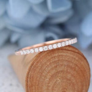 AMANDAFINEJEWELRY Moissanite Rose Gold Wedding Band (6)
