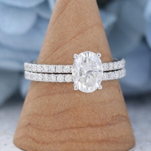 AMANDAFINEJEWELRY Moissanite White Gold Engagement Ring Set (4)