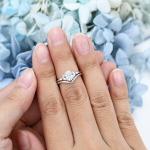 AMANDAFINEJEWELRY Moissanite White Gold Engagement Ring Set (5)