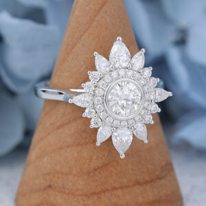 AMANDAFINEJEWELRY Moissanite White Gold Halo Engagement Ring (3)