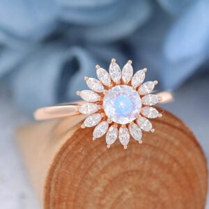 AMANDAFINEJEWELRY Moonstone Rose Gold Halo Engagement Ring (1)
