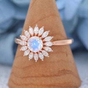 AMANDAFINEJEWELRY Moonstone Rose Gold Halo Engagement Ring (4)