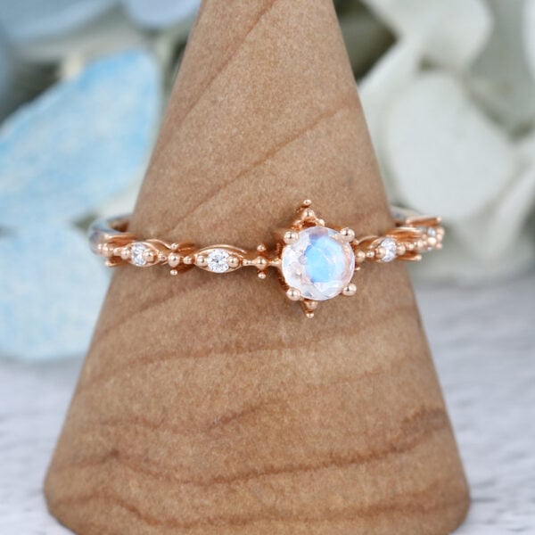 AMANDAFINEJEWELRY Moonstone Round Cut Rose Gold Engagement Ring (3)
