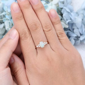 AMANDAFINEJEWELRY Opal Oval Cut Rose Gold Engagement Ring (2)