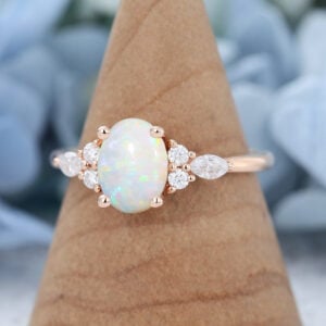 AMANDAFINEJEWELRY Opal Oval Cut Rose Gold Engagement Ring (3)