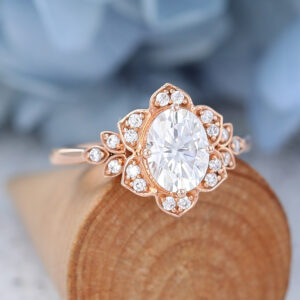 AMANDAFINEJEWELRY Oval Cut Moissanite Rose Gold Engagement Ring (3)