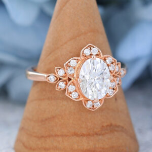 AMANDAFINEJEWELRY Oval Cut Moissanite Rose Gold Engagement Ring (5)