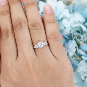 AMANDAFINEJEWELRY Round Cut Moissanite Rose Gold Engagement Ring (6)