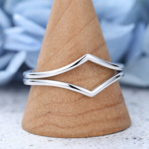 2PCs Prime Gold Curved Wedding Bands-3
