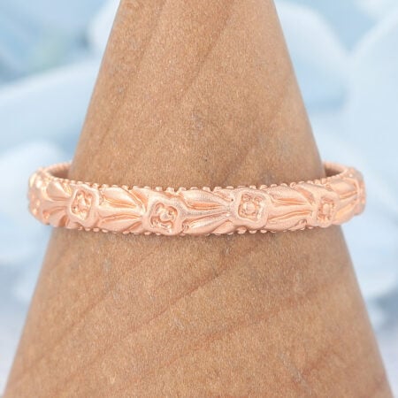 Matte Finish Vintage Wedding Band Solid Ring Matching Stacking