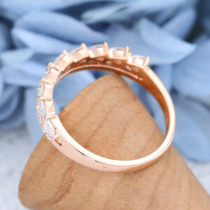 Rose Gold Pear Shaped Moissanite Wedding Band -2