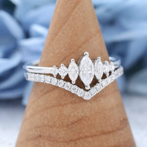 White Gold Marquise Cut Moissanite Engagement-3