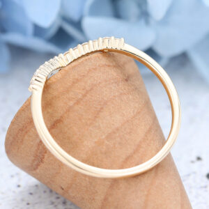 Yellow Gold Marquise cut Moissanite wedding band-6