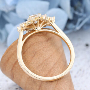 Yellow Gold Vintage Moissanite engagement ring-4