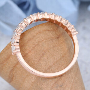 Rose Gold Oval cut Moissanite Wedding Band1
