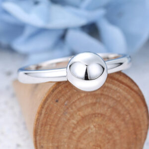 AMANDAFINEJEWELRY Solid Gold White Gold Engagement Ring -4