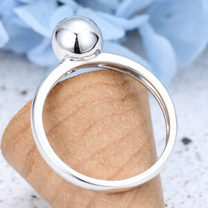 AMANDAFINEJEWELRY Solid Gold White Gold Engagement Ring -5
