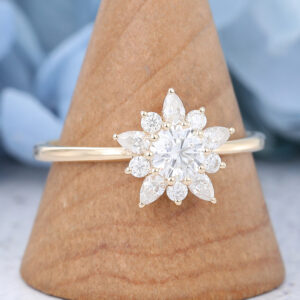Amandafine rose gold round cut moissanite engagement ring-4
