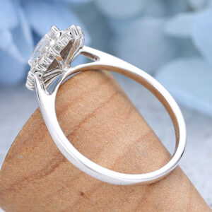 Amandafinejewelry White Gold Marquise Cut White Sapphire Engagement Ring -5